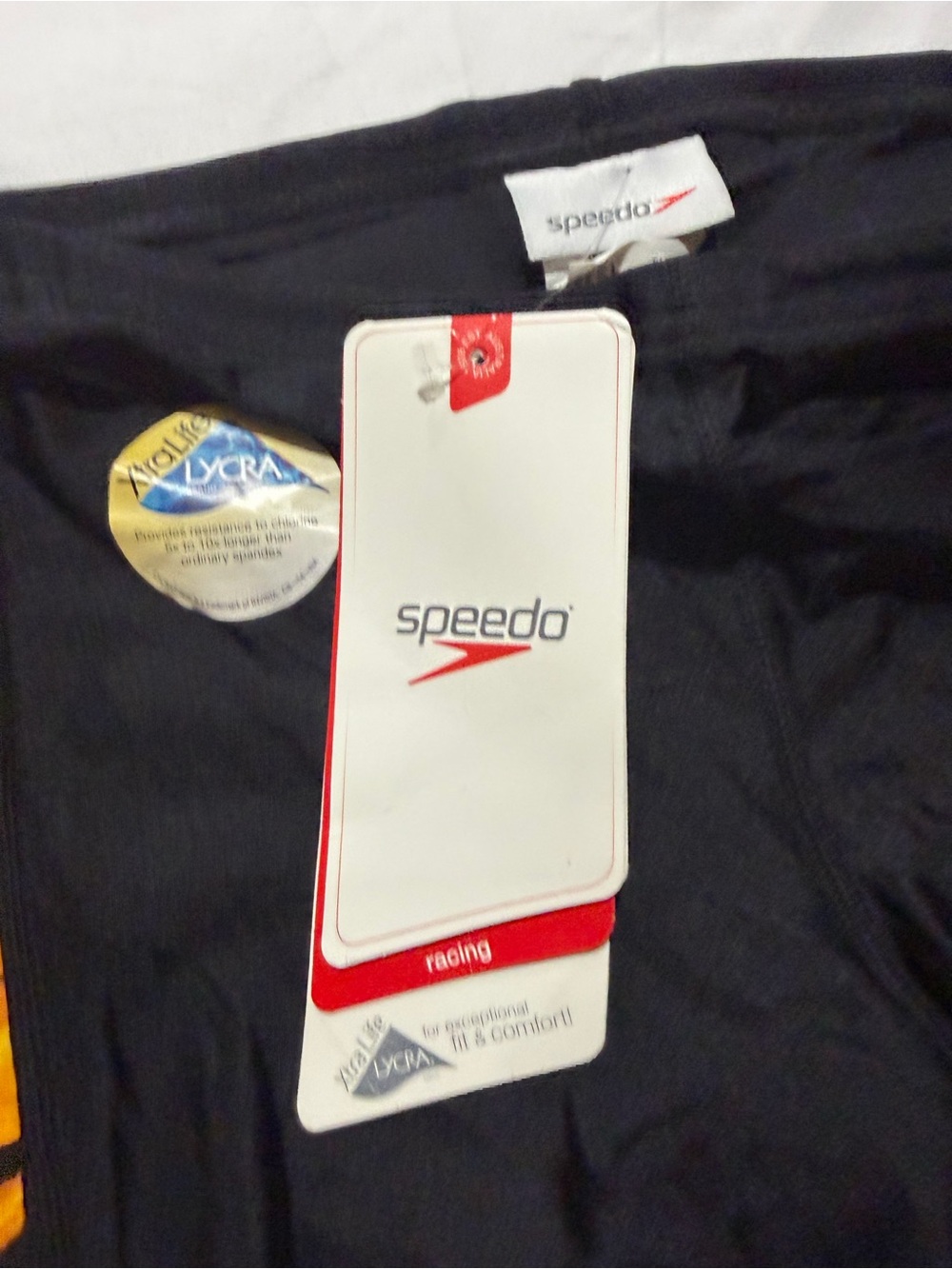 Speedo Black Swim Jammer with yellow fire Side Accents 30 12 years old - Picture 3 of 8